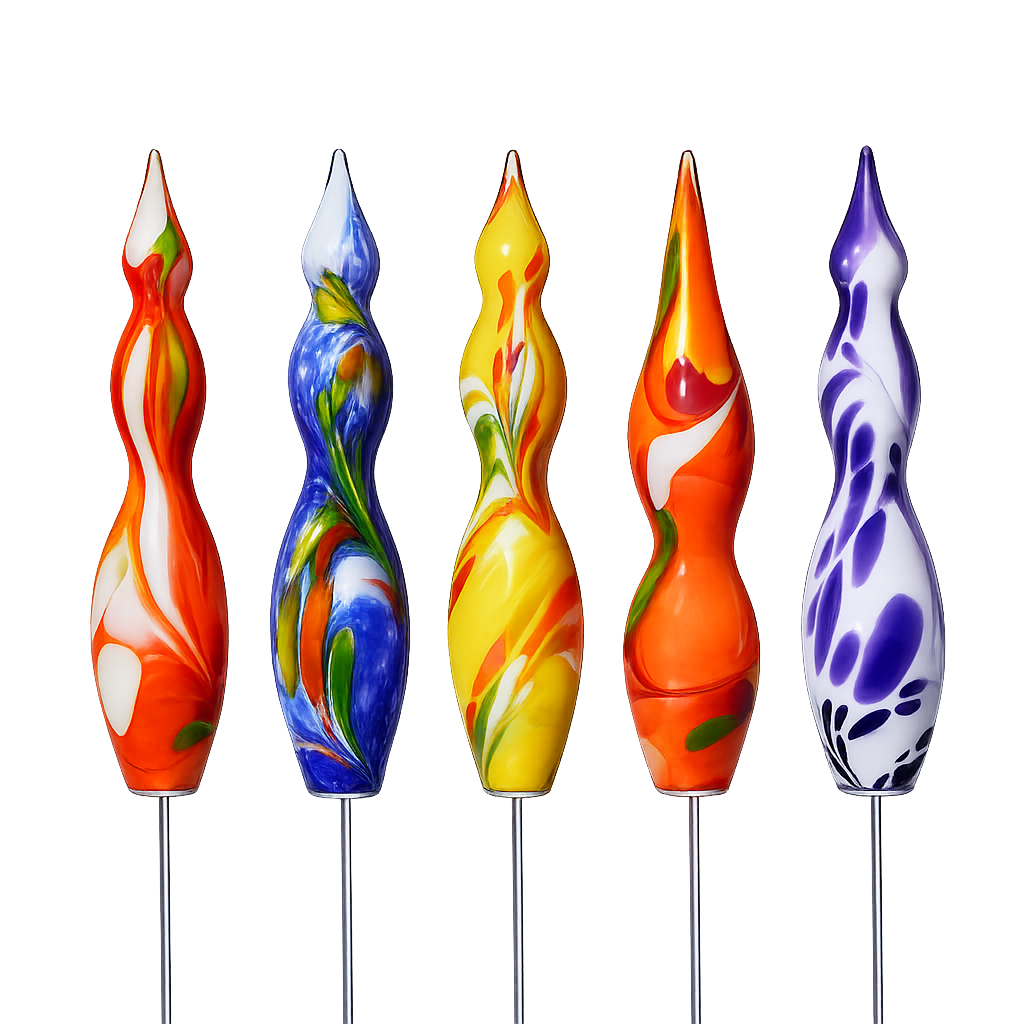 Glasskulptur Saturn Gartenflair 47cm inkl. Stab