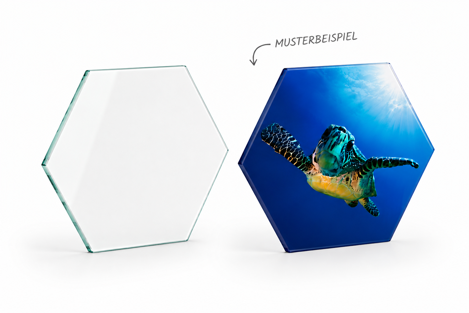 Glasscheibe "Sechseck 6mm Float" diverse Größen
