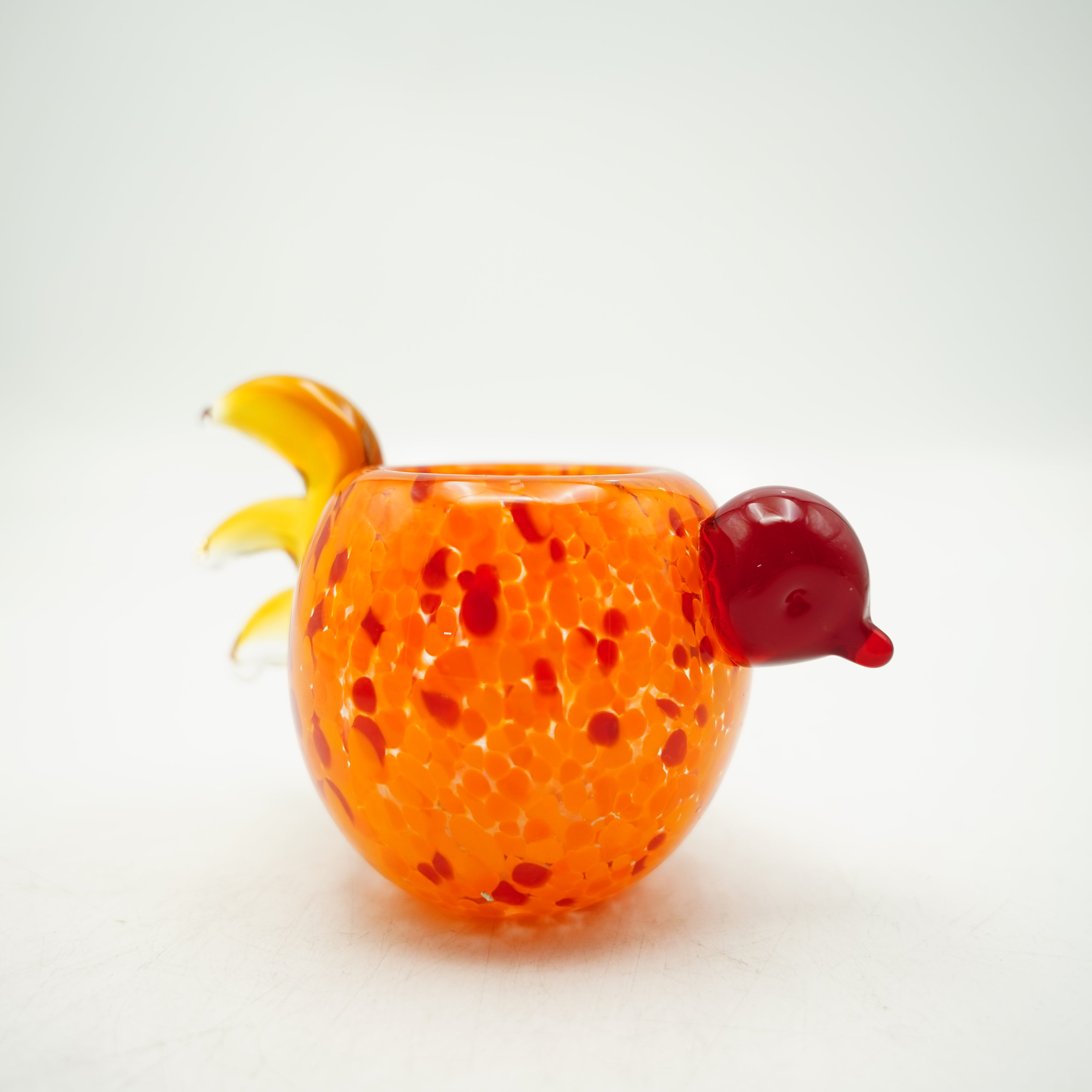 Teelichthalter Vogel Glas Höhe ca. 12cm Handarbeit