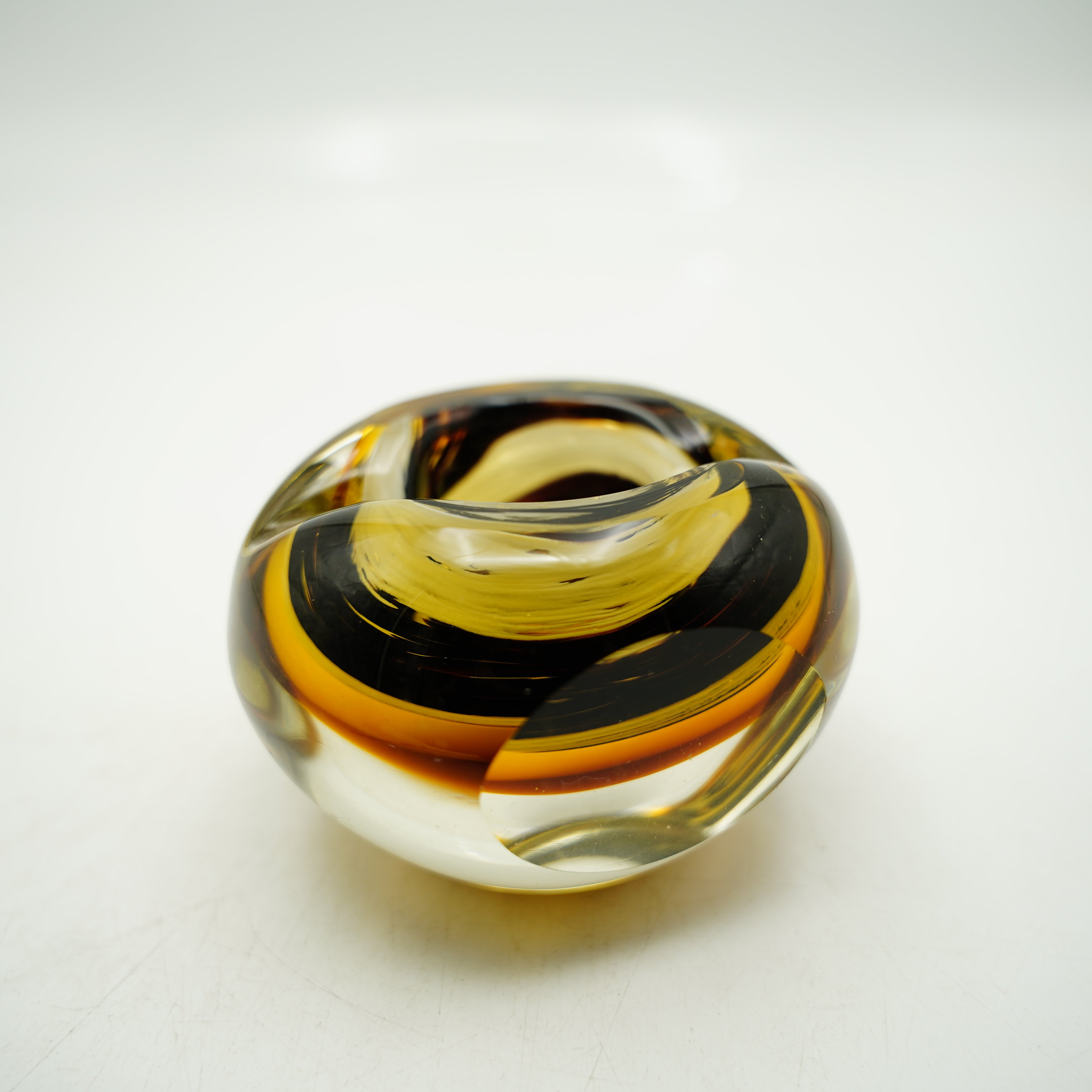 Teelichthalter Murano-Stil Rund Höhe ca. 8,5cm Handarbeit