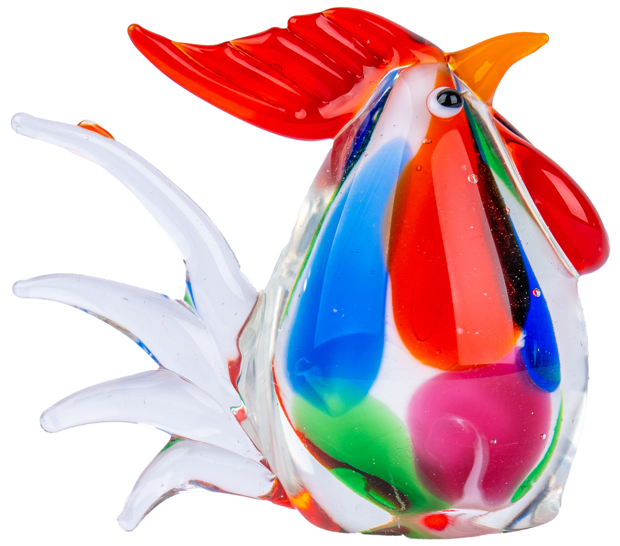 Glasfigur Hahn Bunt Breite ca. 6cm Handarbeit