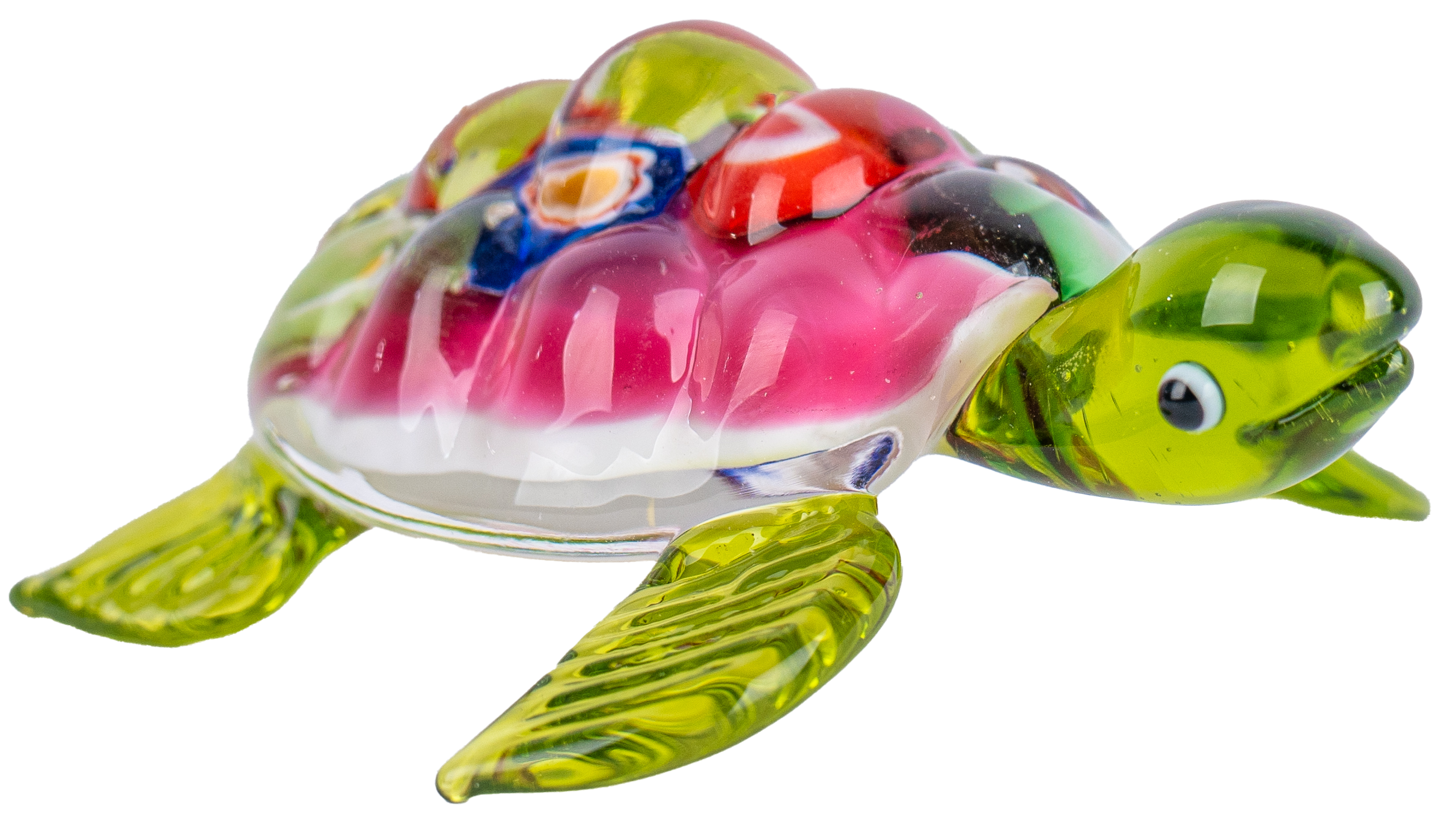 Glasfigur Schildkröte Bunt/Transparent Breite ca. 6,4cm Handarbeit