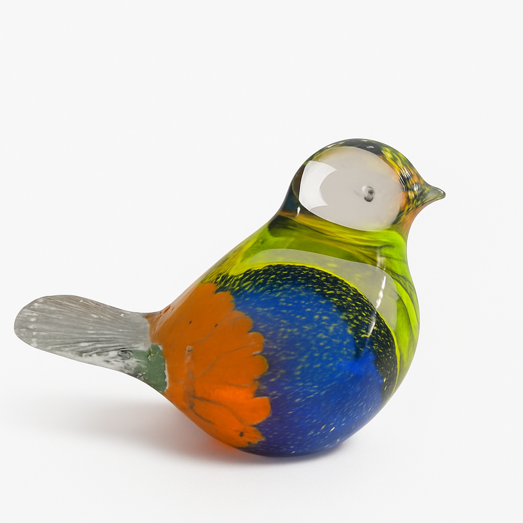Glasvogel ca. 10 cm, farbig sortiert, Handarbeit