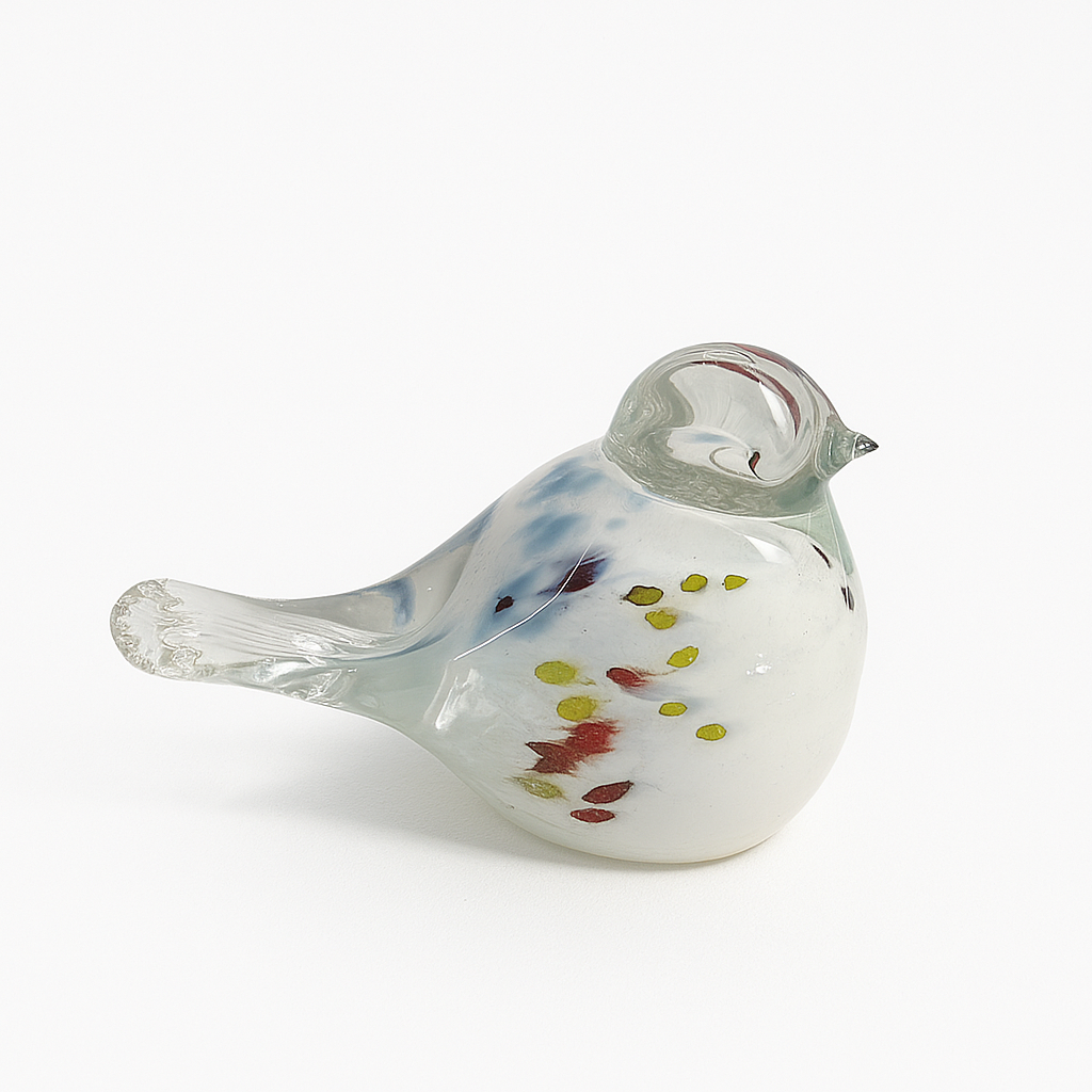 Glasvogel ca. 5,5 cm, farbig sortiert, Handarbeit