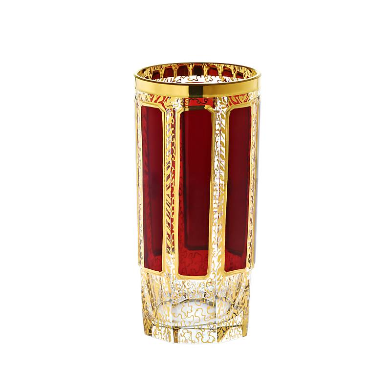 Trinkbecher Red Queen 280 ml, Rot/Gold, aus Glas