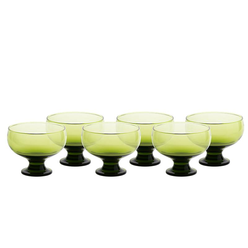 Eiscremeglas Eisbecher Desserschale grün Puro Colori 6er-Set 320ml Gelato
