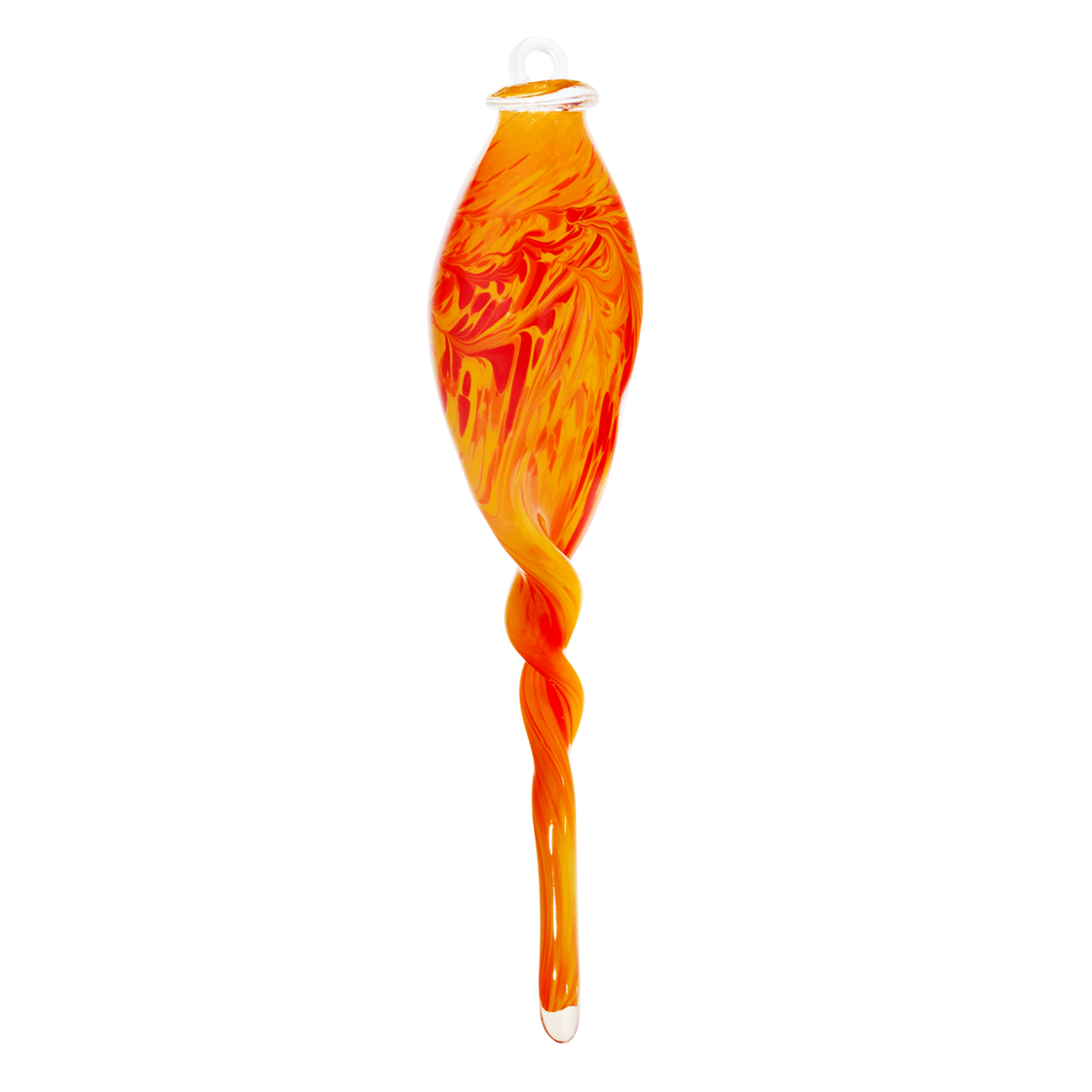 Gartenskulptur Hängezapfen 43cm rot orange inkl. Stab