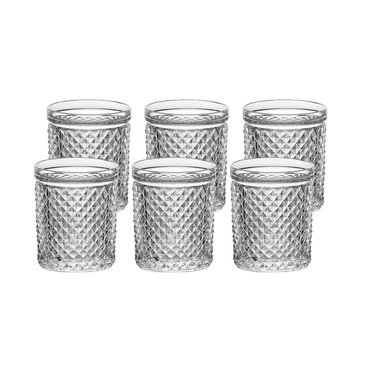 Becherglas Saftglas Trinkbecher Retro-Look 6er Set 150ml Bleikristall klar