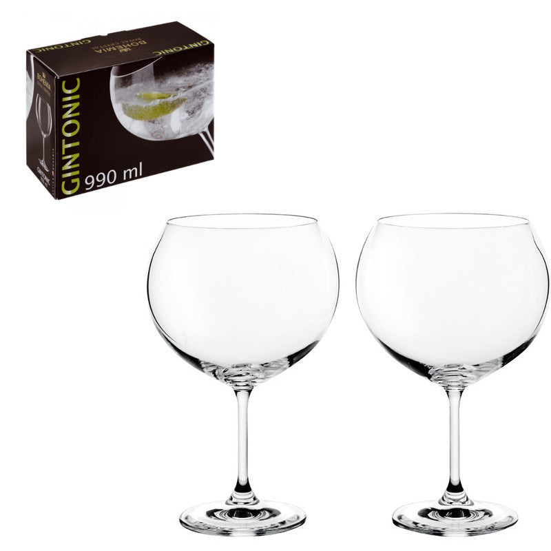 GinTonic Glas Cocktail Weinglas Ballon 2er-Set 990ml klar Kristallglas XXL