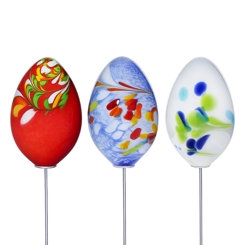 Glas-Ei 24cm Gartenflair inkl. Stab