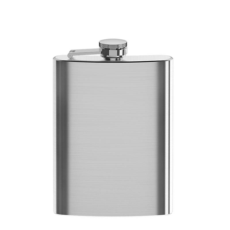 Flachmann (237ml), silber, aus Metall