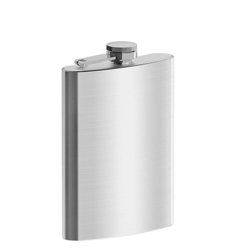 Flachmann (237ml), silber, aus Metall