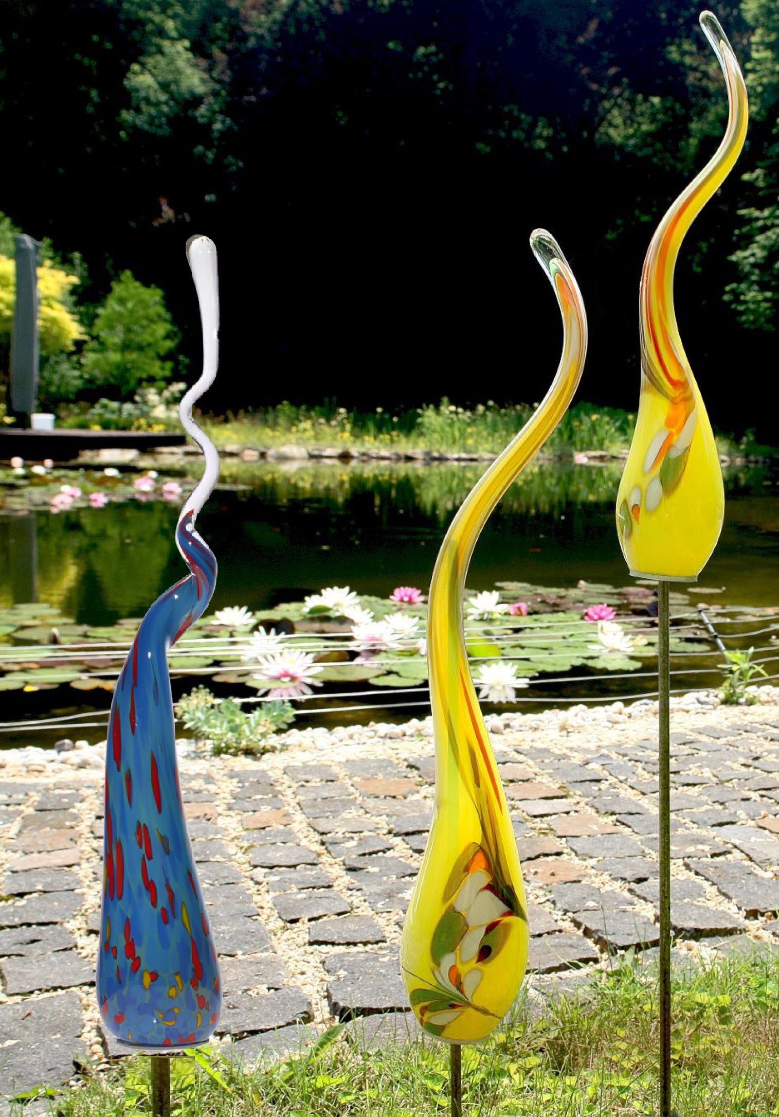 Gartenskulptur Glasspirale 55cm