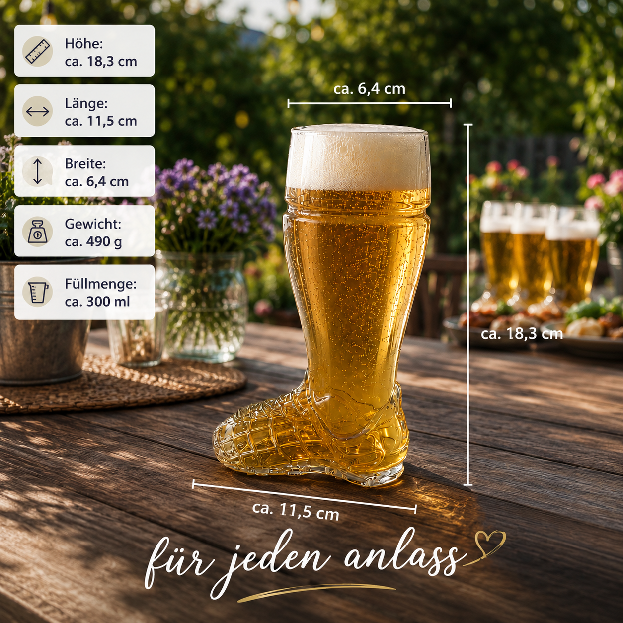 Bierglas Fußballschuh 300ml