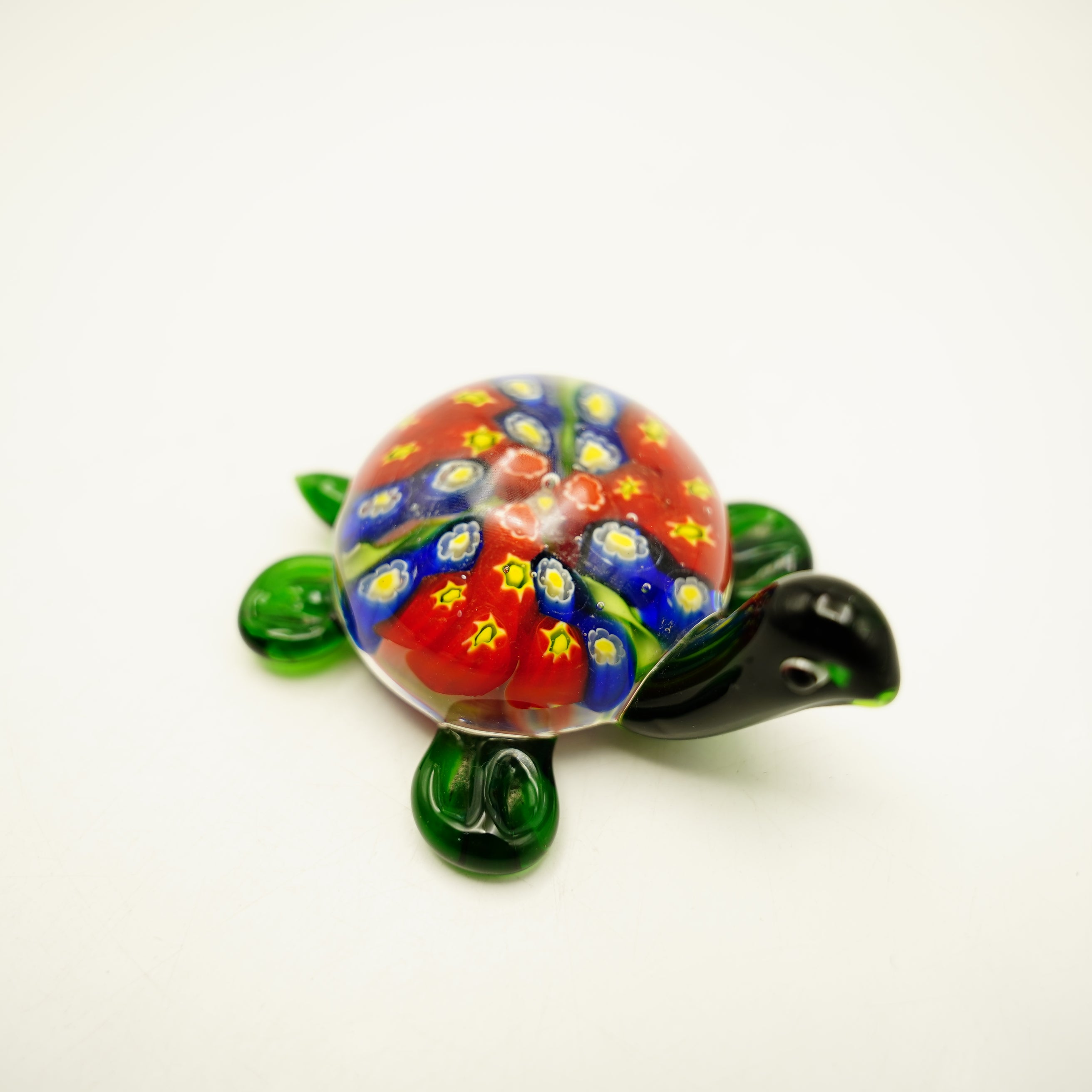 Glasfigur Schildkröte Höhe ca. 5,5cm/ Länge ca. 11cm Bunt Handarbeit