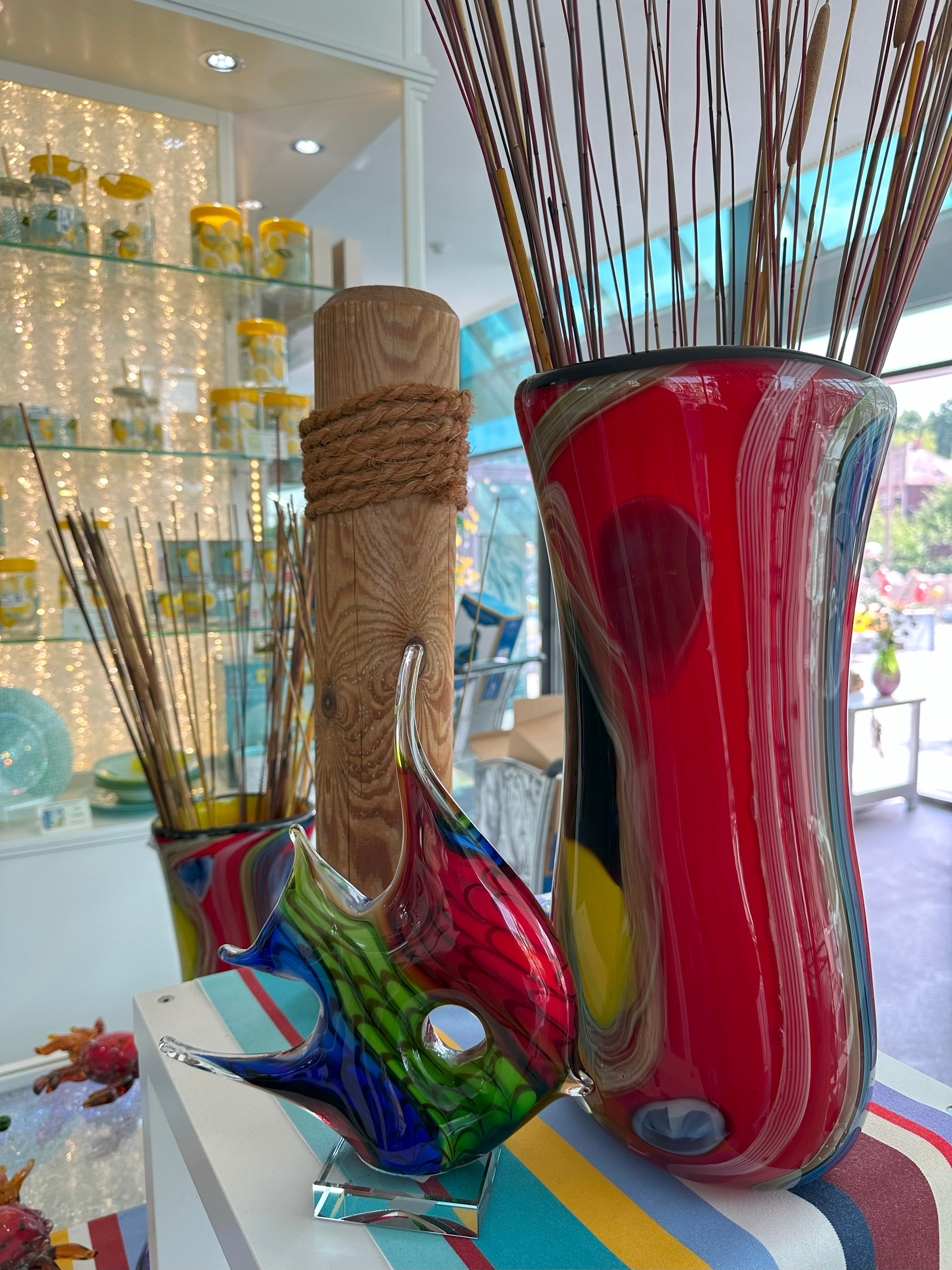 Vase Murano-Stil Iva Höhe ca. 41cm Handarbeit