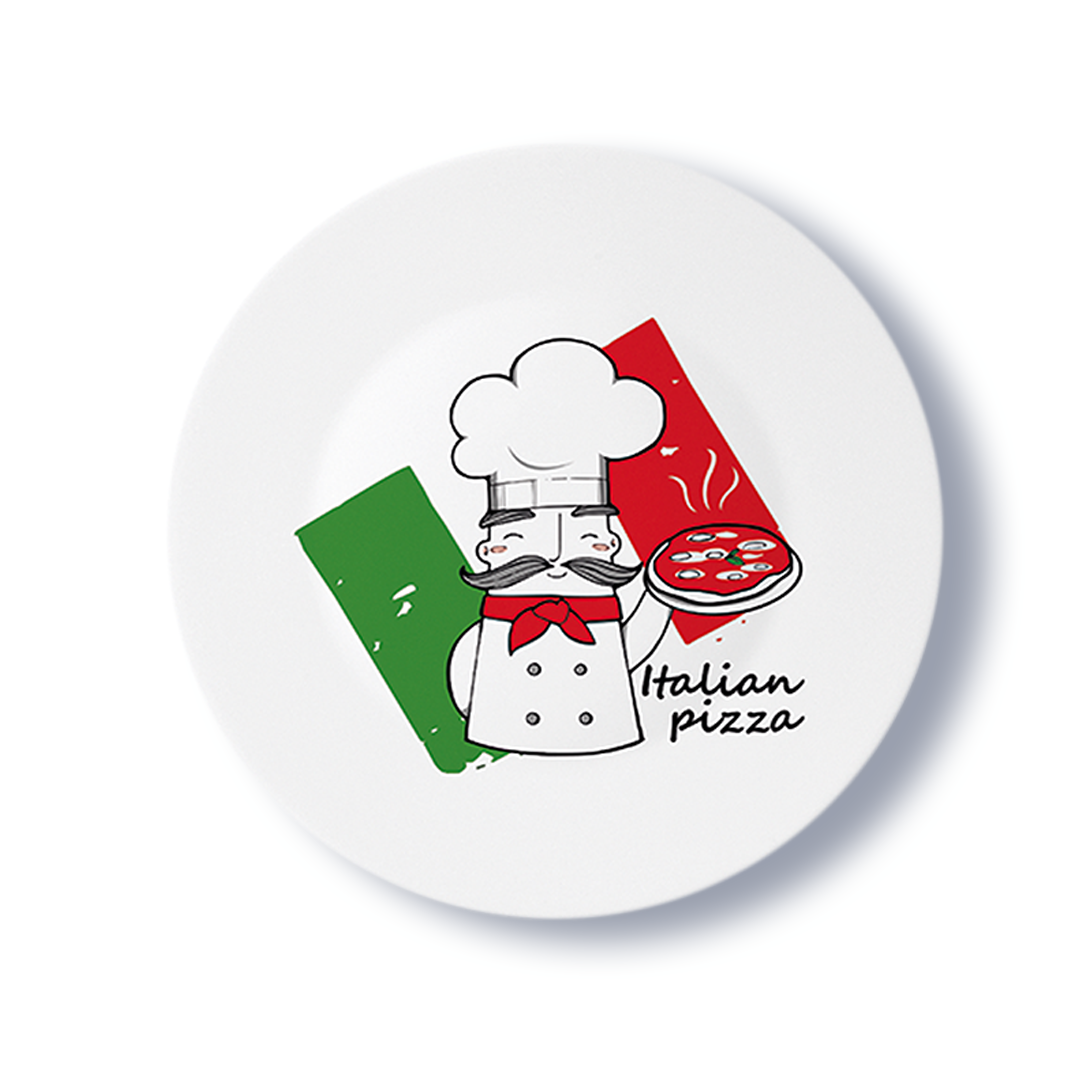 Pizzateller 33cm Rot/grün 2er Set