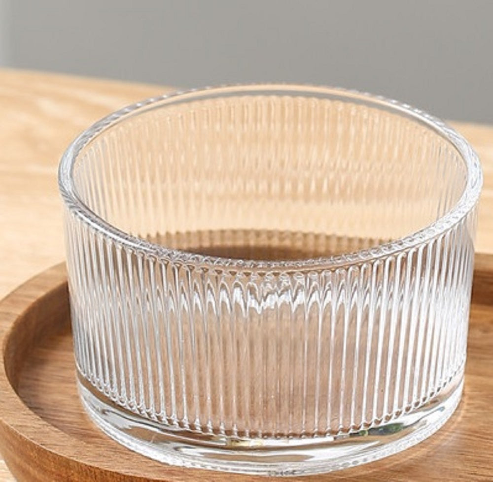 Schale Transparent mit streifen, Rund Durchmesser ca. 9cm, ca. 190ml