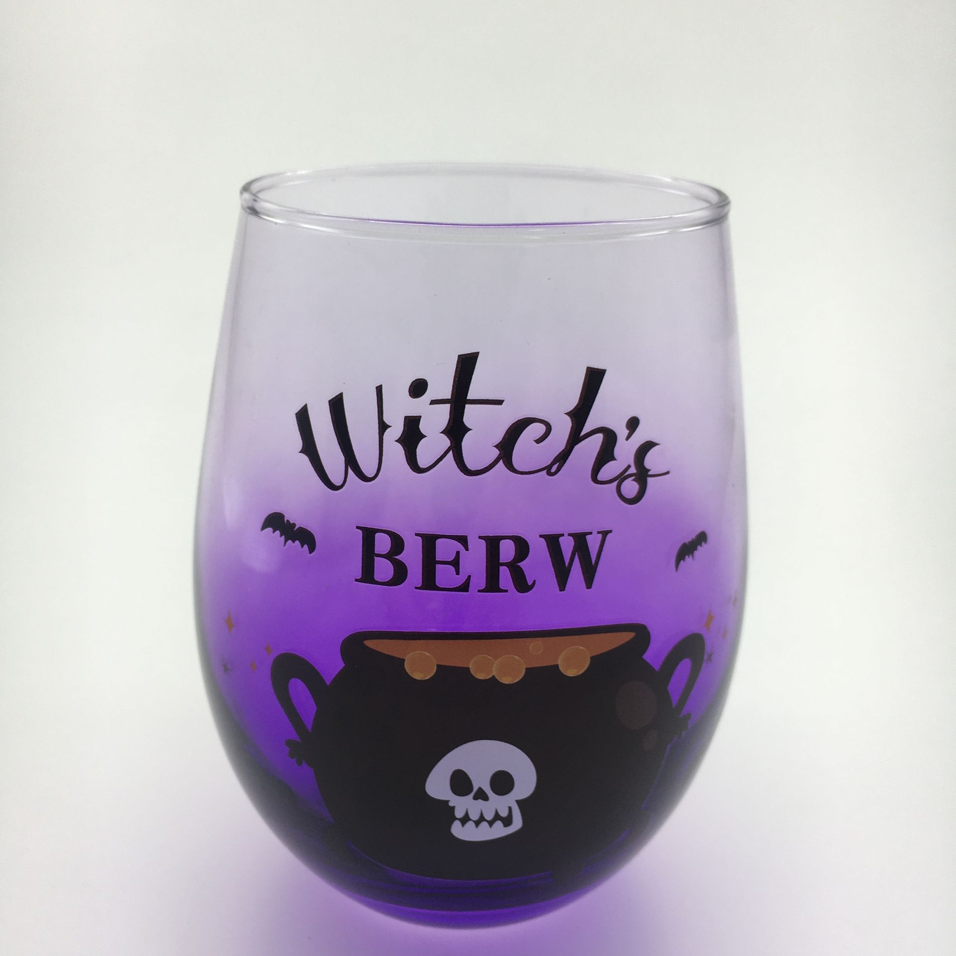 4er Set Trinkgläser mit Halloween Motiv, Lila Höhe ca. 12cm, 500ml