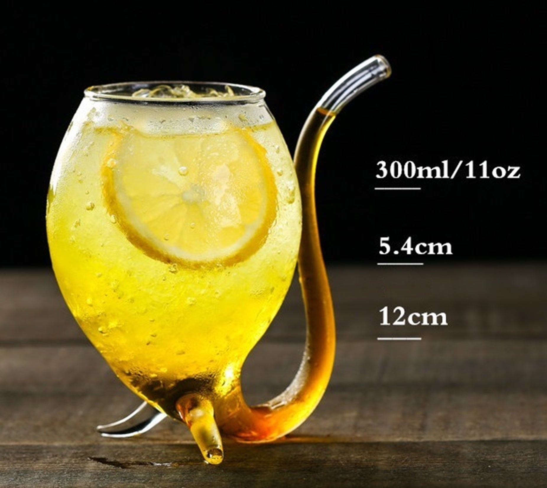 Cocktail Glas mit Strohalm Transparent