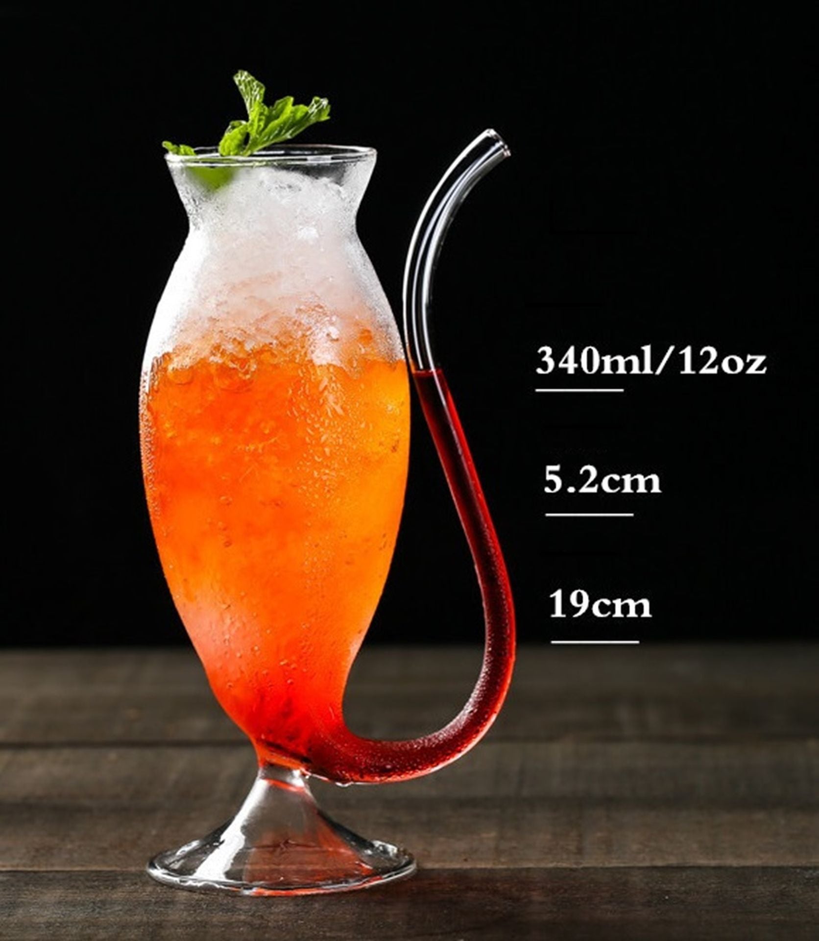 Cocktail Glas mit Strohalm Transparent