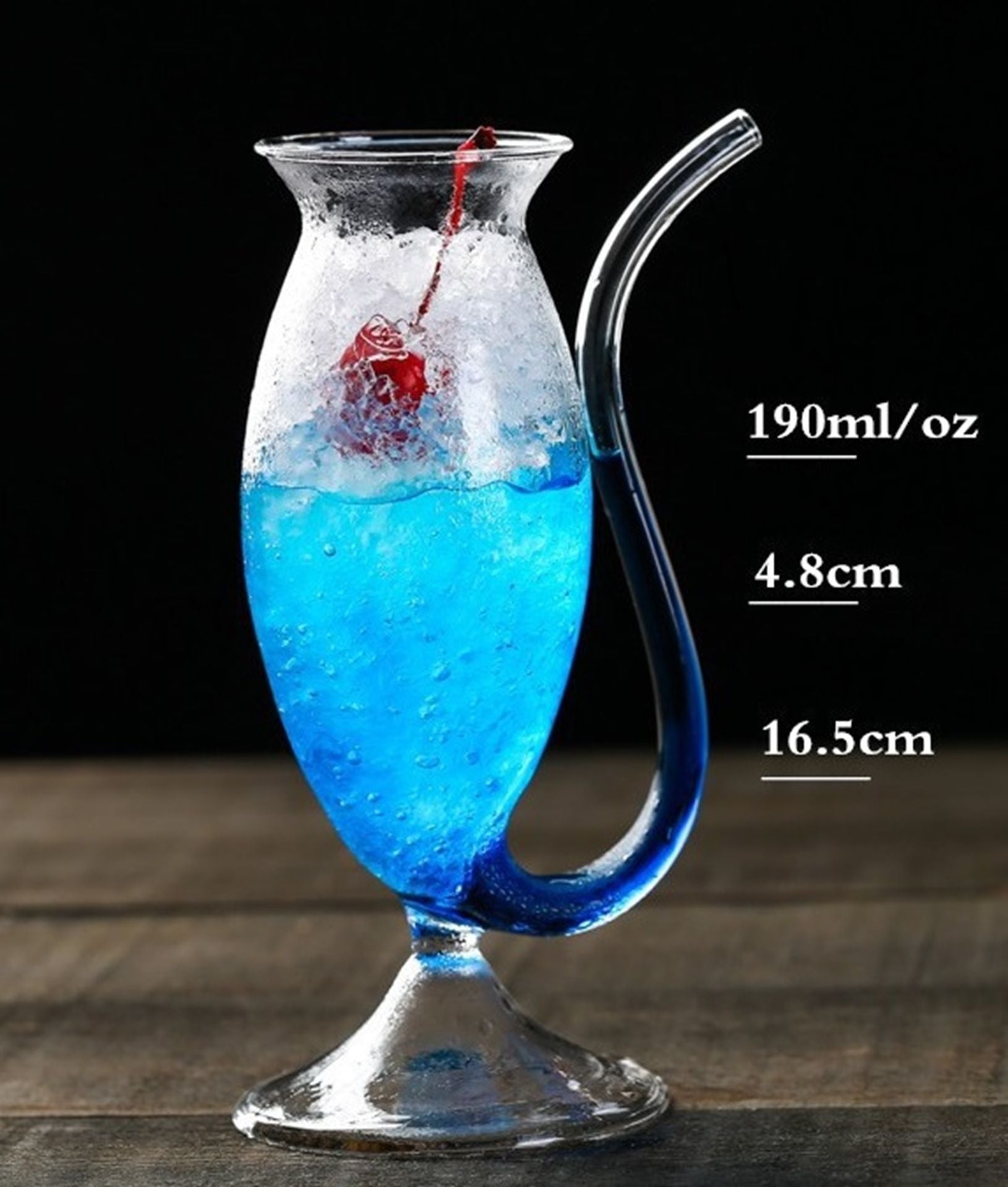 Cocktail Glas mit Strohalm Transparent