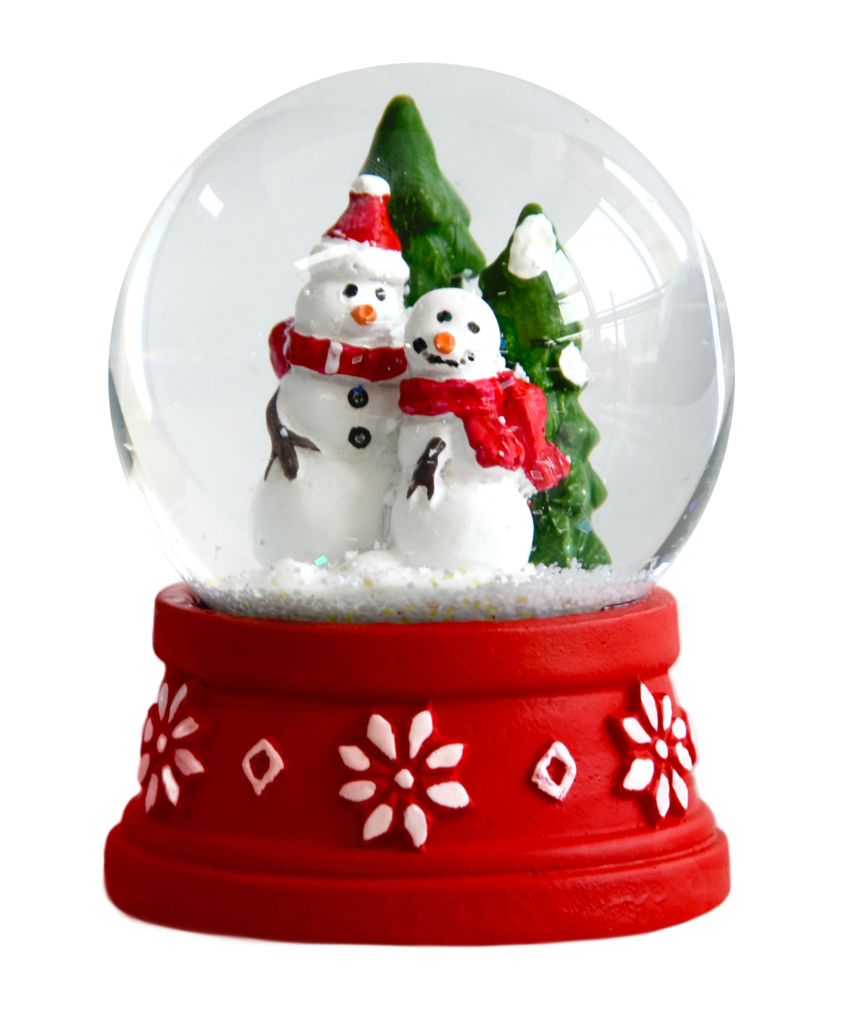Schüttelkugel-Schneemann oder Zwerge auf Sockel Höhe ca. 9,2cm
