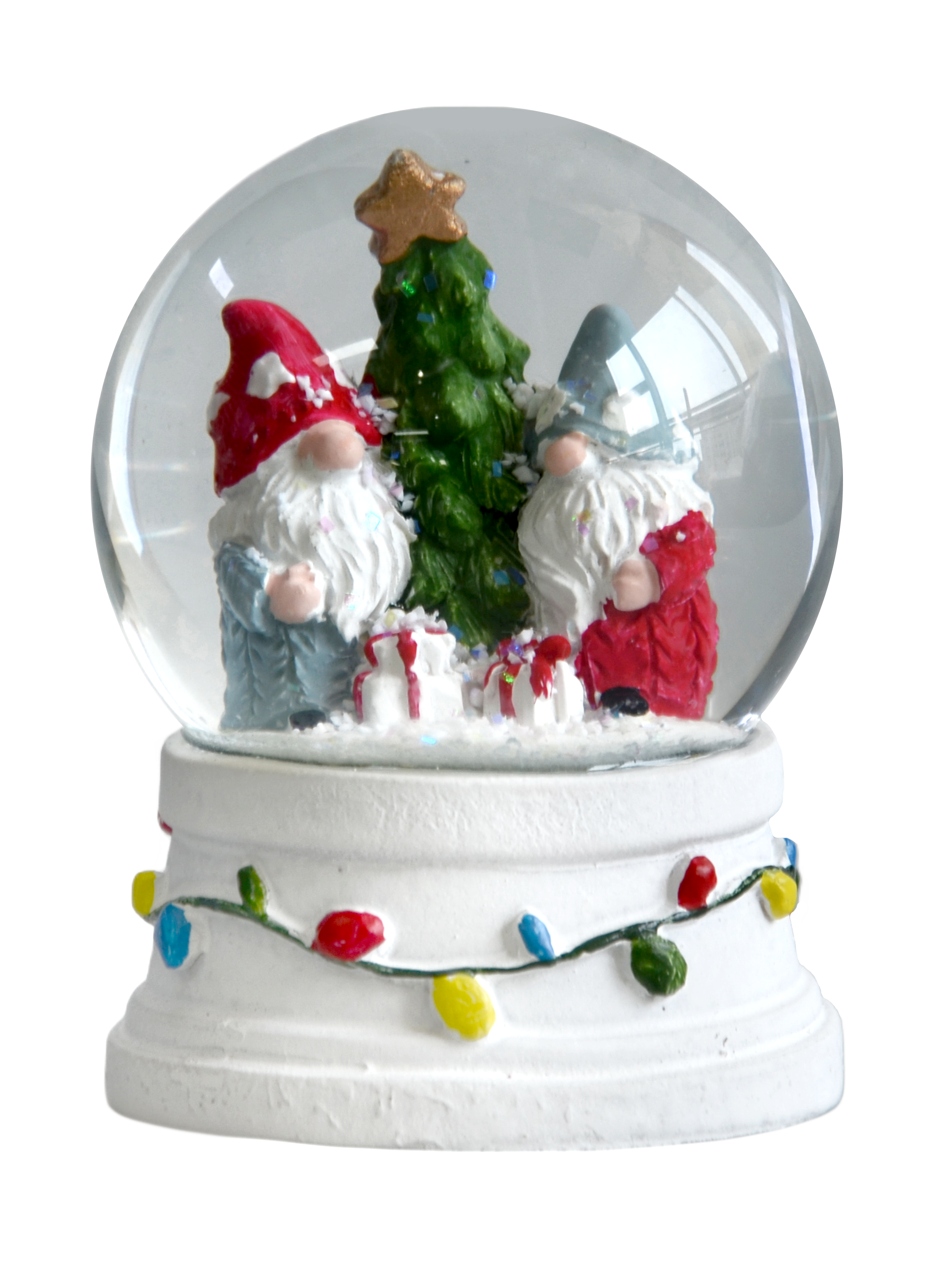 Schüttelkugel-Schneemann oder Zwerge auf Sockel Höhe ca. 9,2cm