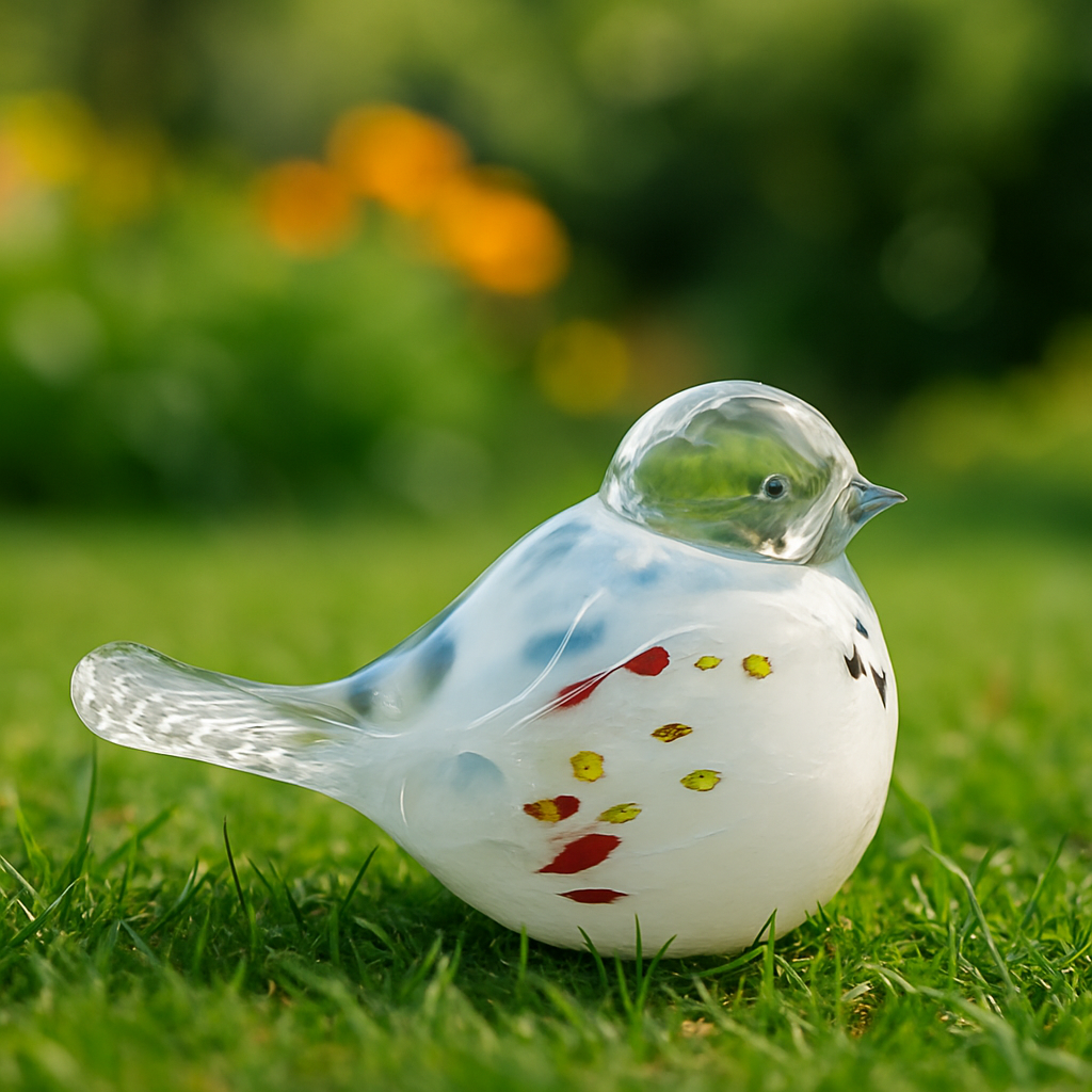Glasvogel ca. 5,5 cm, farbig sortiert, Handarbeit