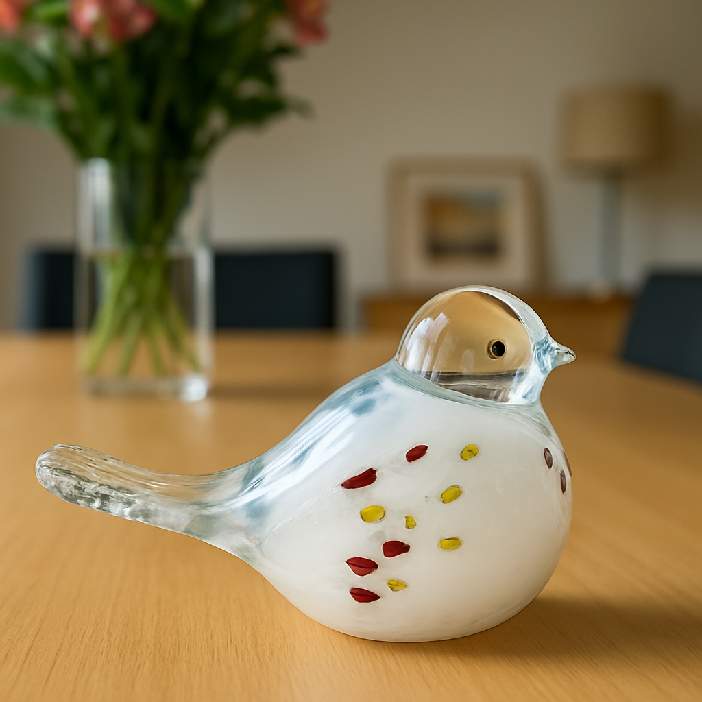 Glasvogel ca. 5,5 cm, farbig sortiert, Handarbeit