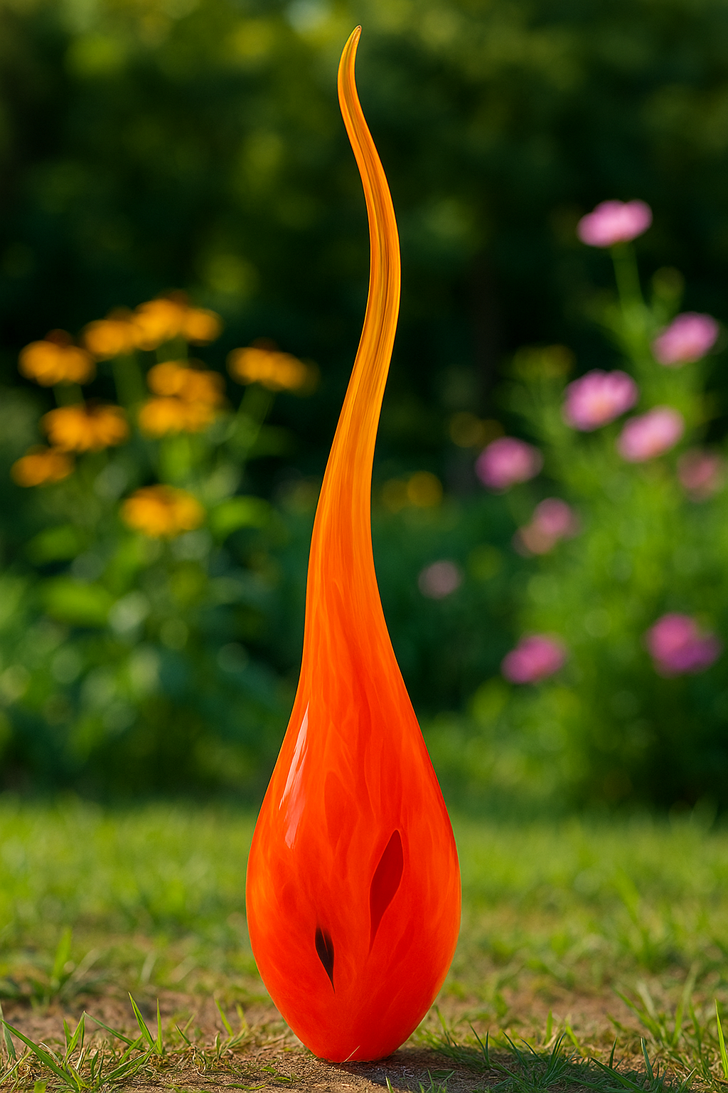 Gartenflamme Gartenflair Orange, Höhe ca. 50 - 65 cm (ohne Scheibe und ohne Stab)