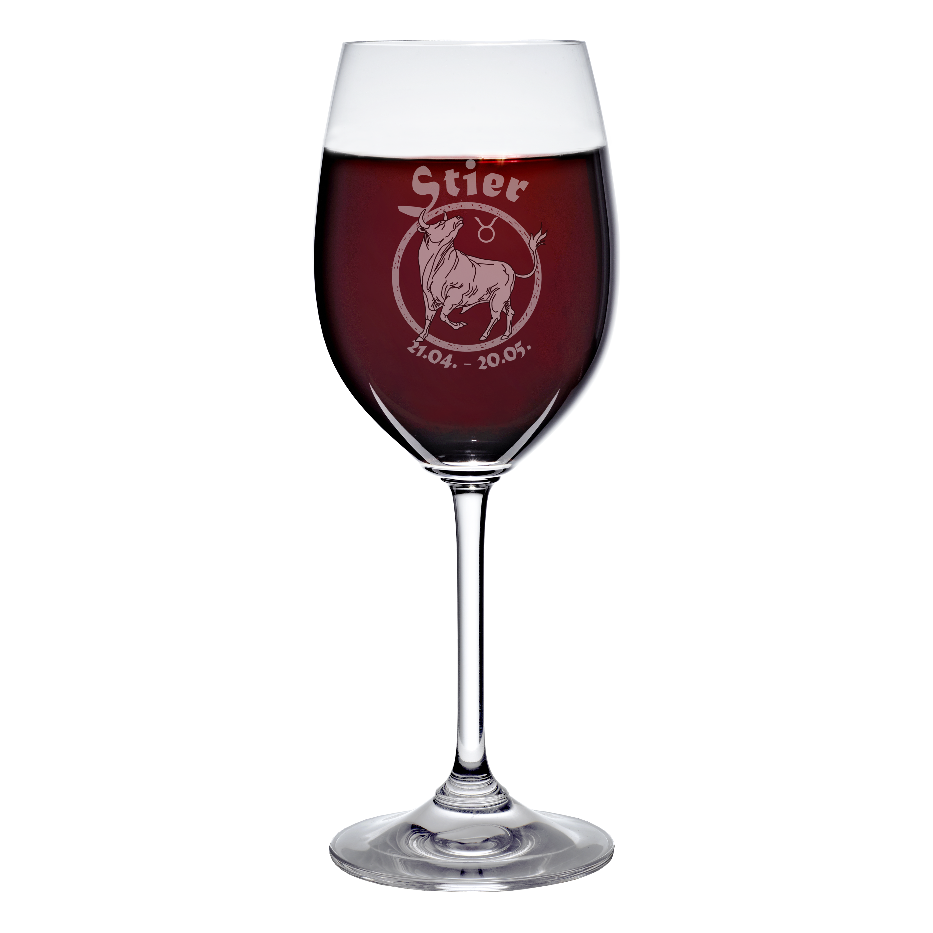 Weinkelch 300ml  mit Sternzeichen-Gravur Bleikristall