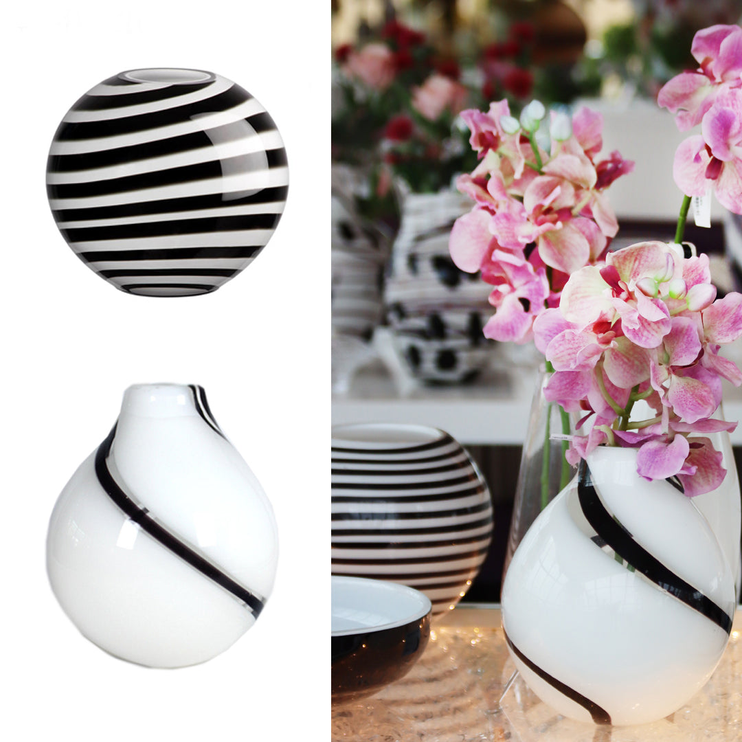 Kugelvase Black & White 26cm