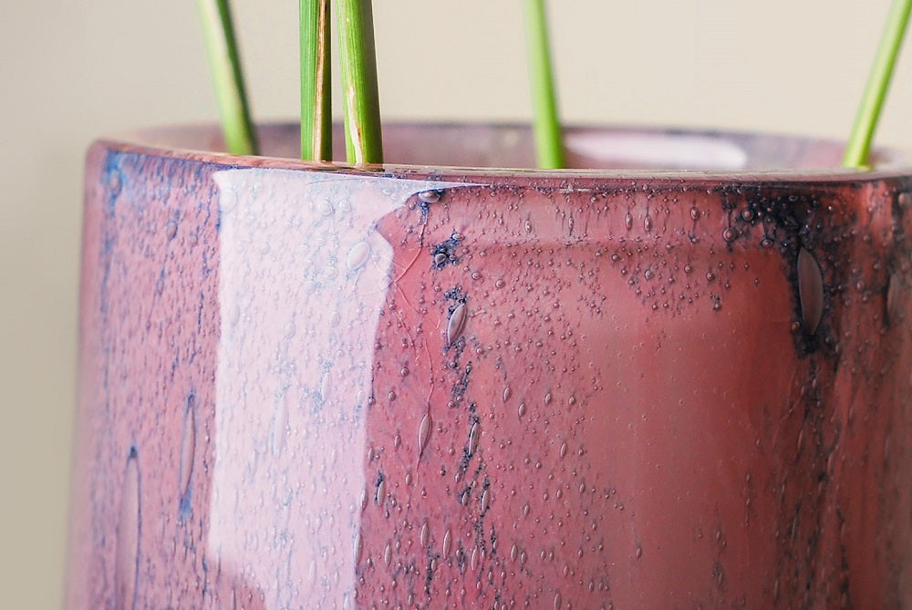 Vase Zylinder Glasröhre Linen schmal lila 29,5cm