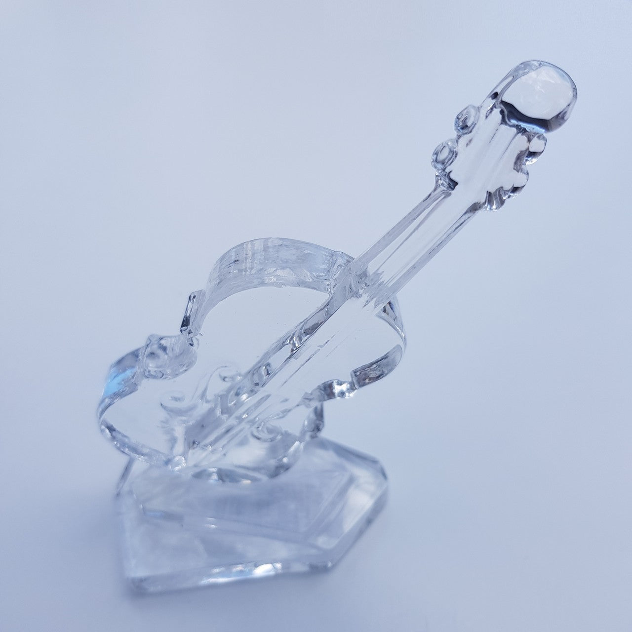 Glasfigur Musikinstrument Kristallglas klar Geschenk Musiker Hobby Sammeln 13cm
