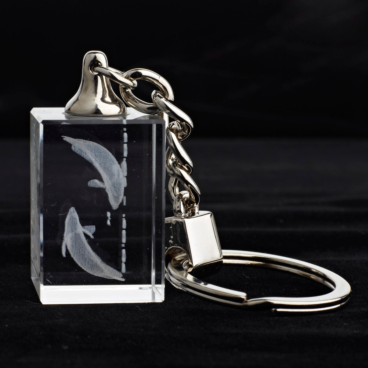 Glasschlüsselanhänger Sternzeichen Fische 3x2cm