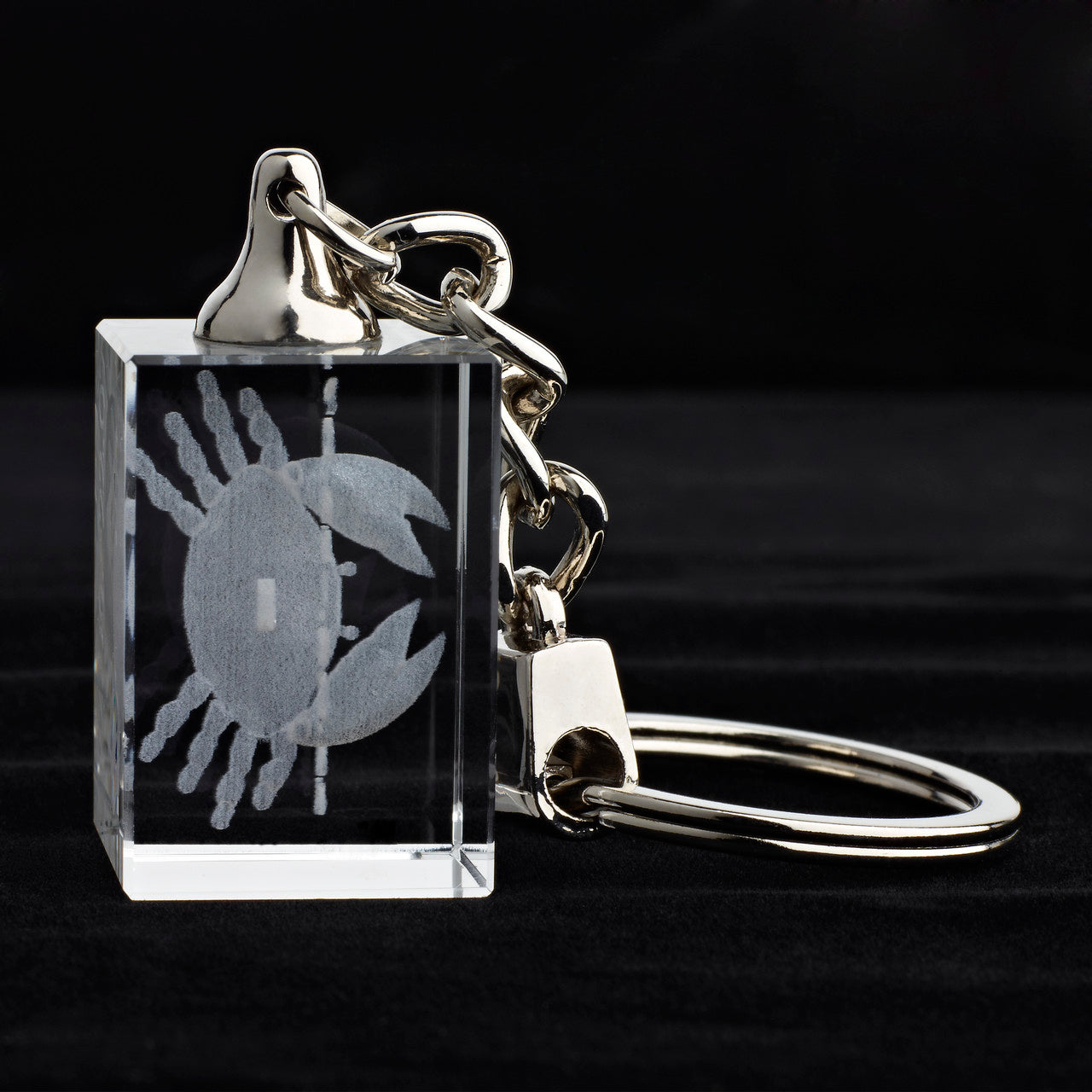 Glasschlüsselanhänger Sternzeichen Krebs 3x2cm