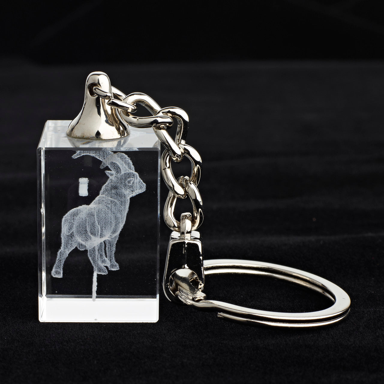 Glasschlüsselanhänger Sternzeichen Steinbock 3x2cm