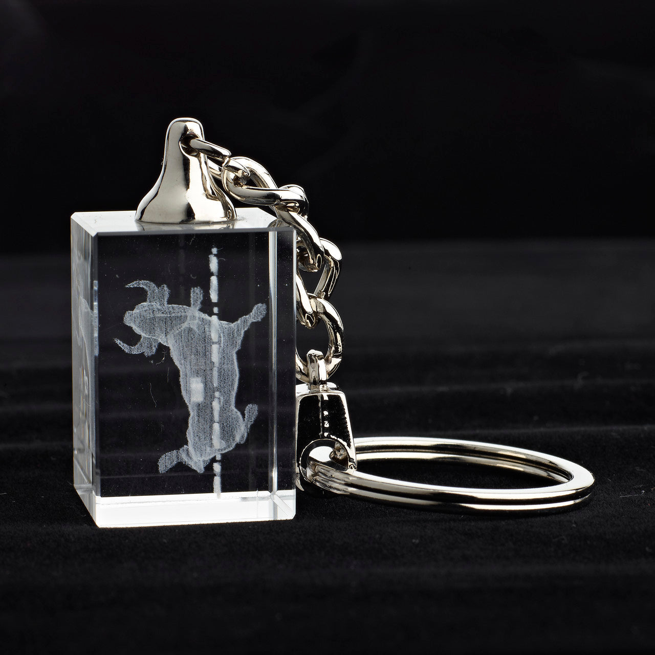 Glasschlüsselanhänger Sternzeichen Stier 3x2cm