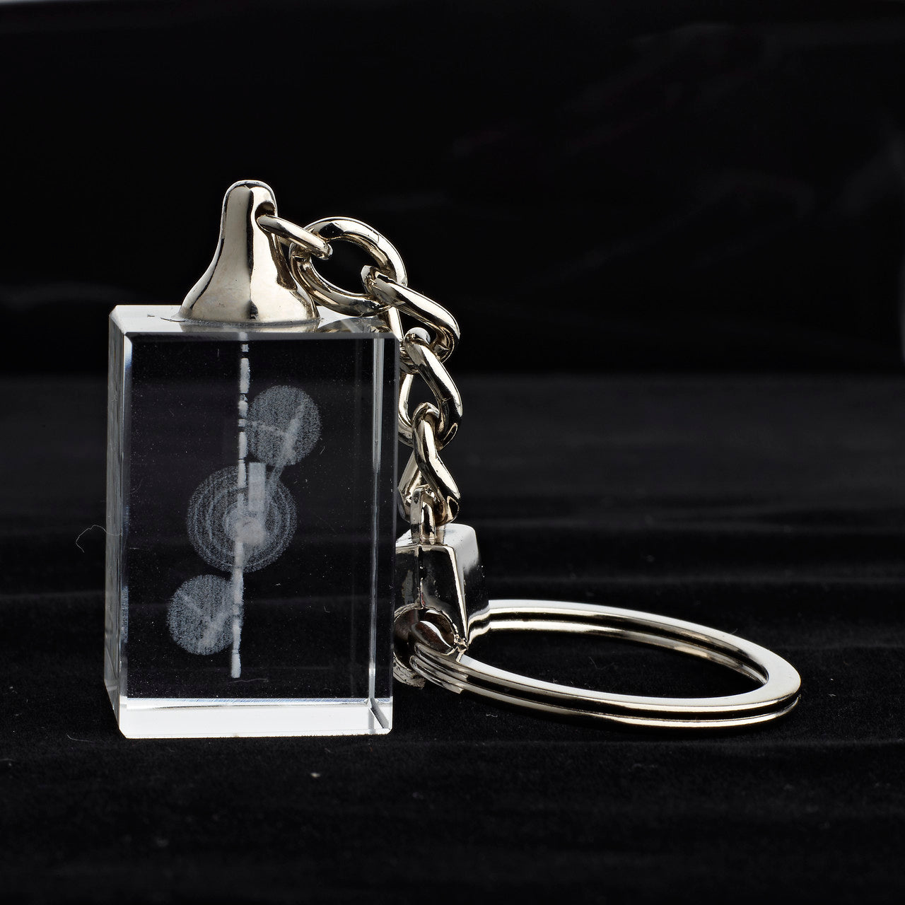Glasschlüsselanhänger Sternzeichen Waage 3x2cm
