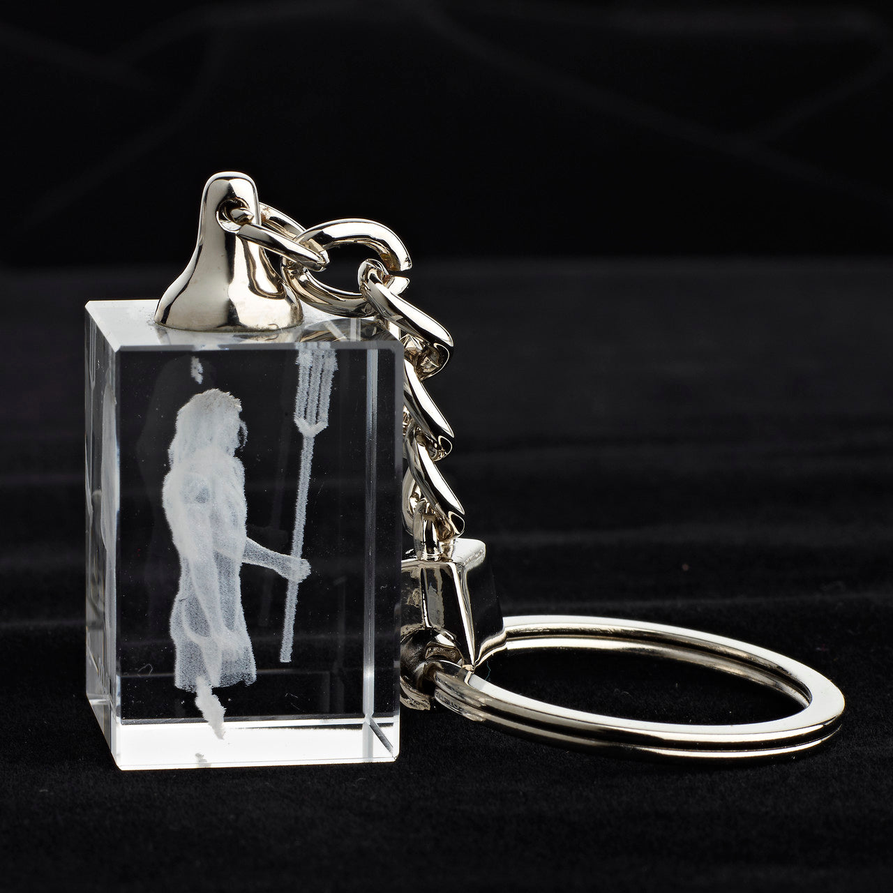 Glasschlüsselanhänger Sternzeichen Wassermann 3x2cm