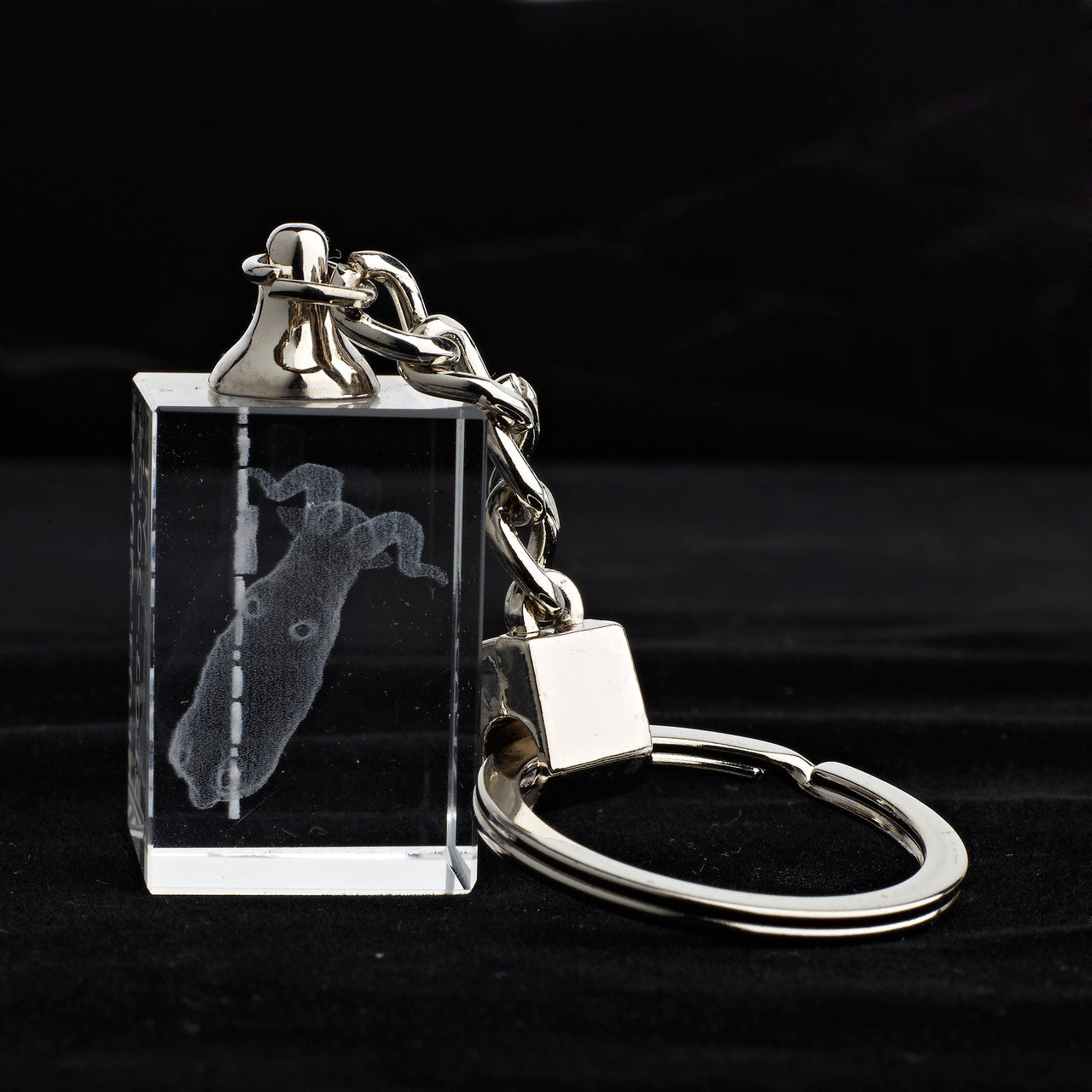 Glasschlüsselanhänger Sternzeichen Widder 3x2cm