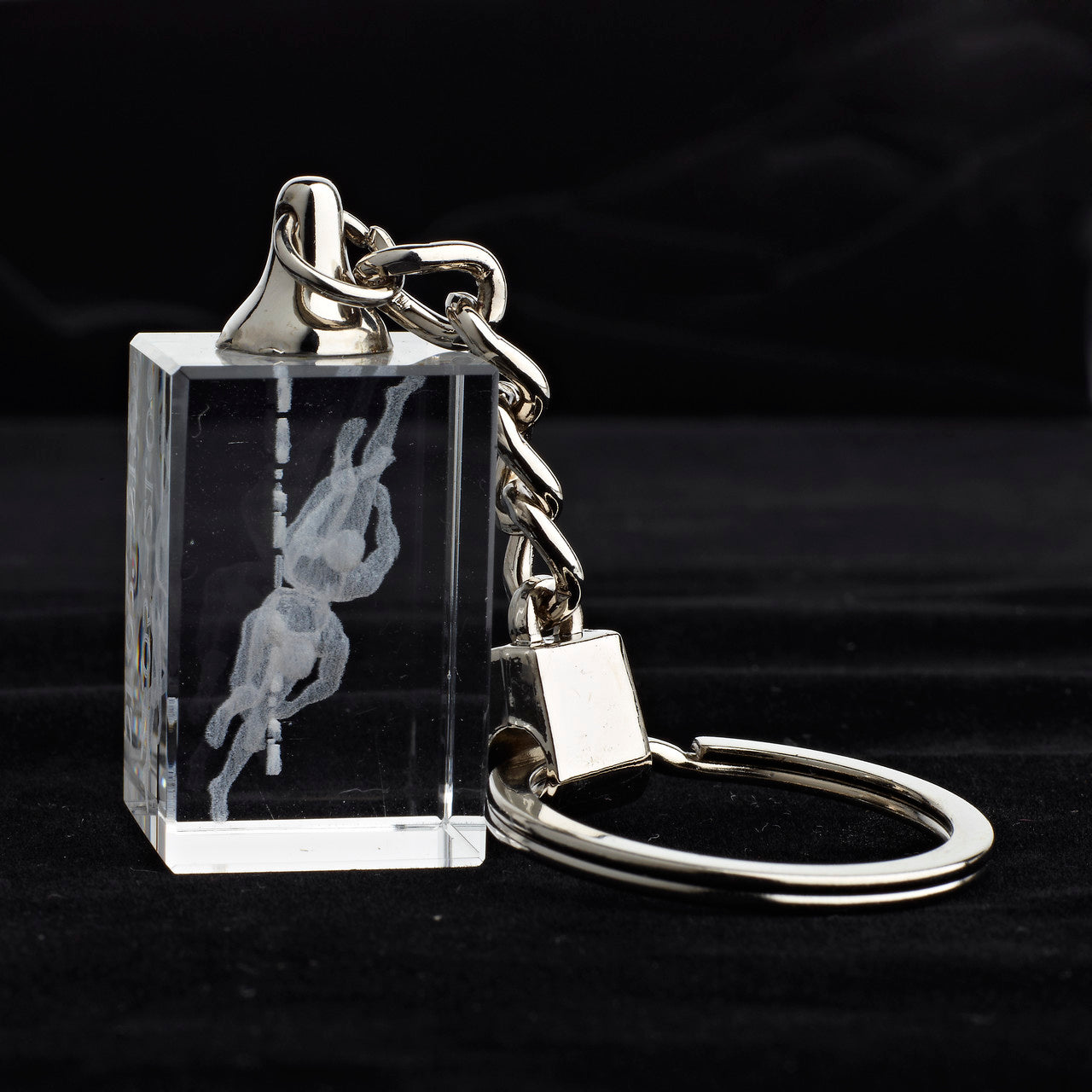 Glasschlüsselanhänger Sternzeichen Zwilling 3x2cm