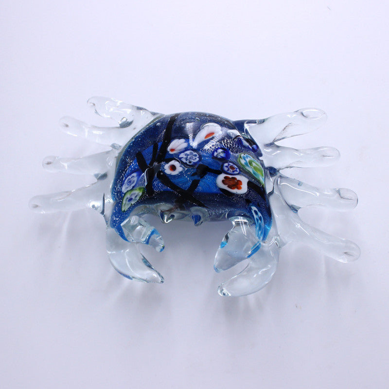Glasfigur Krebs Meerestier Murano-Design 17cm handgefertigtes Glastier Unikat