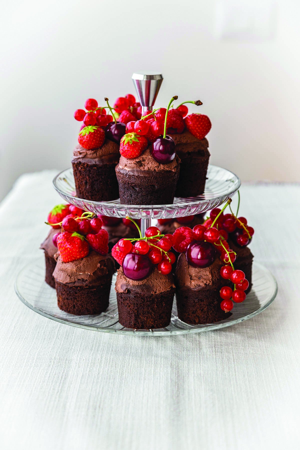 Etagere 2-stöckig Sunbeam Cup Cake Ständer 22cm Glas Metall