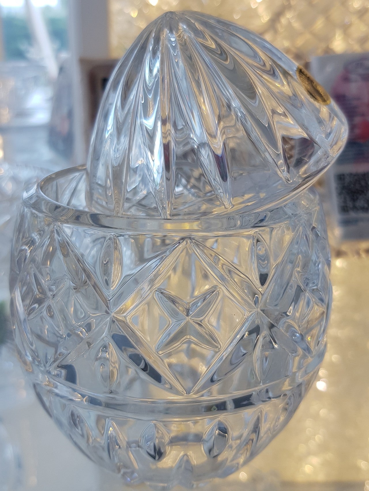 Glasdose Bonboniere Ei Imperial 14cm