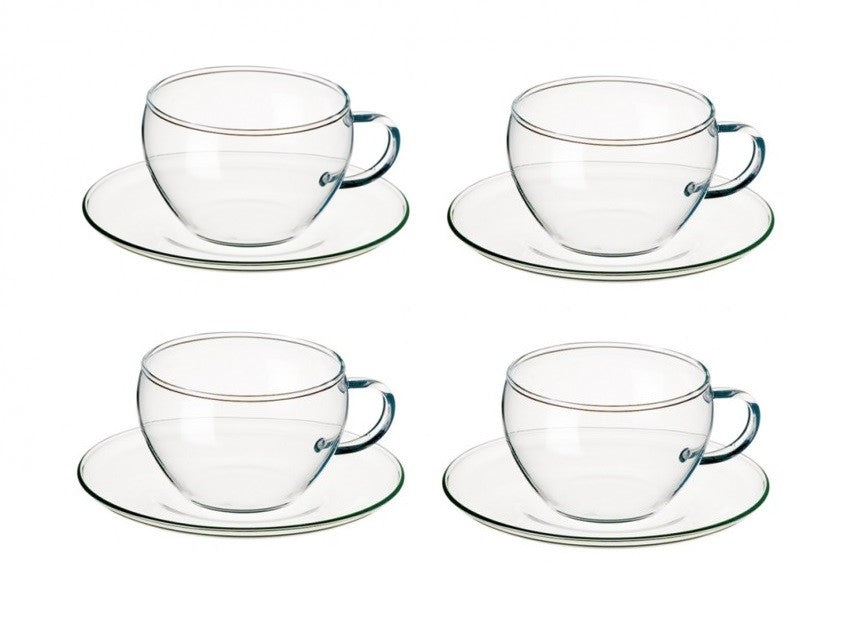 Cappuccinotasse mit Unterteller 4er Set