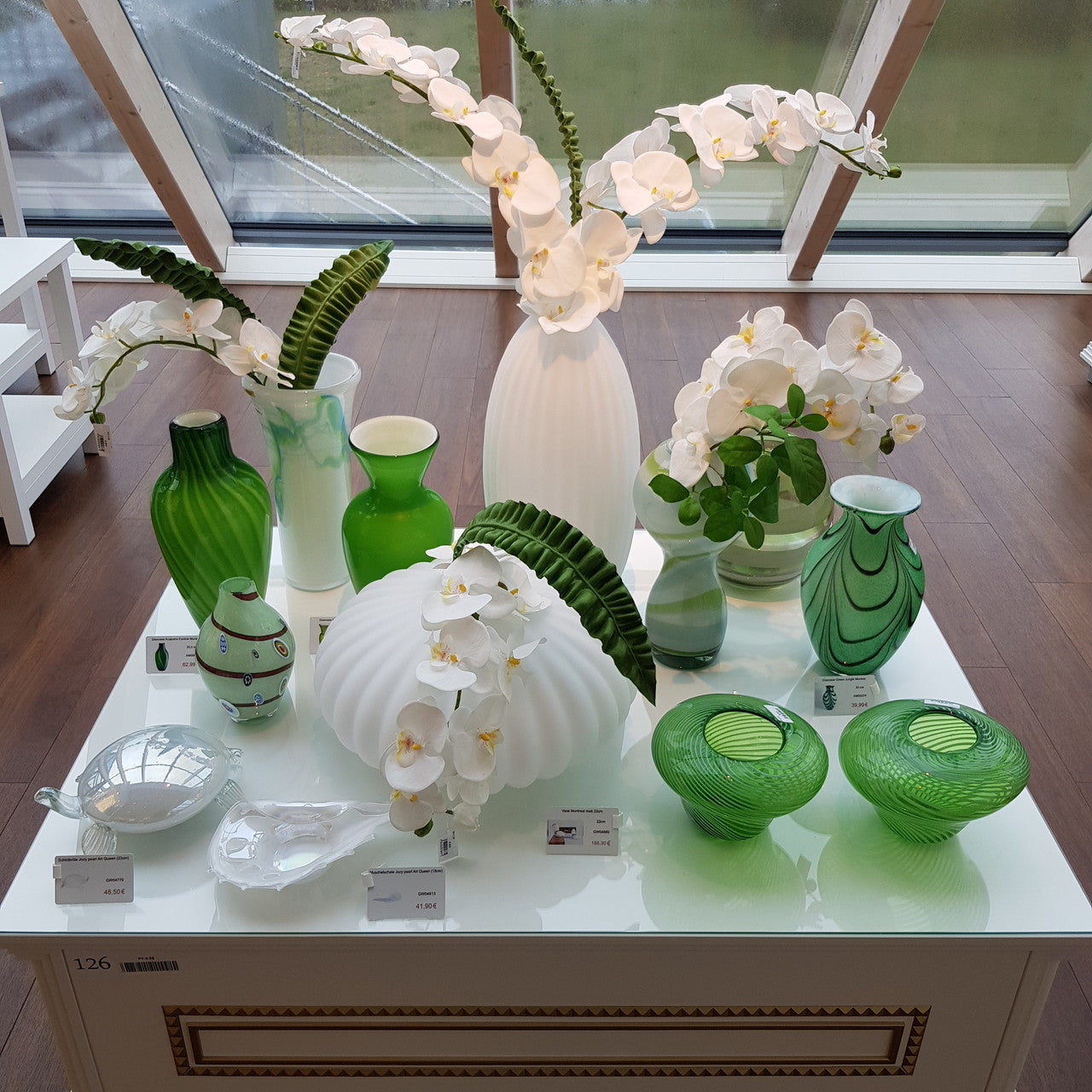 Kunstblume Orchidee-Phalaenopsis cream 95cm