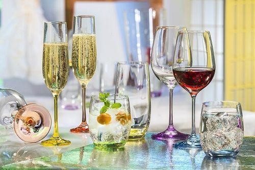 Sektgläser 6er-Set Rainbow 190ml Kelch Prosecco Champagner Kristallglas farbig