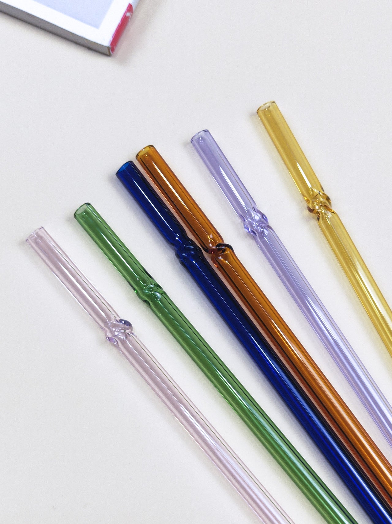 Glasstrohhalme 6er-Set Trinkhalm mit Bürste wiederverwendbar bunt 20cm x 8 mm